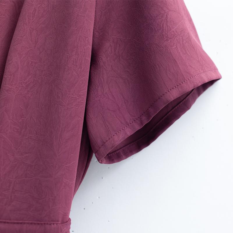 Elegantní šaty pro ženy nadměrných velikostí s krátkým rukávem Vintage šaty letní jednobarevné