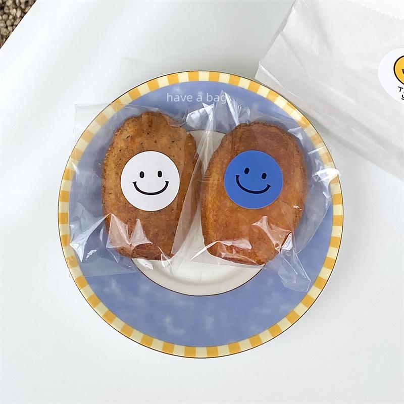 Korean Style Smiley Face Stickers: Colorful, Cute Round Labels for Gift Seals