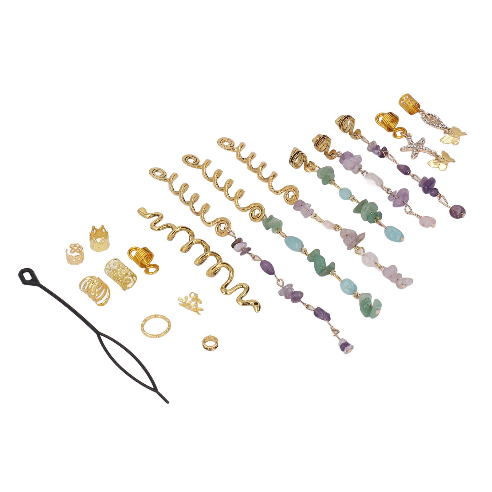 

82 шт. Кольца для дредов, Зажимы для косичек, Набор аксессуаров для плетения волос из сплава для свадеб, дня рождения