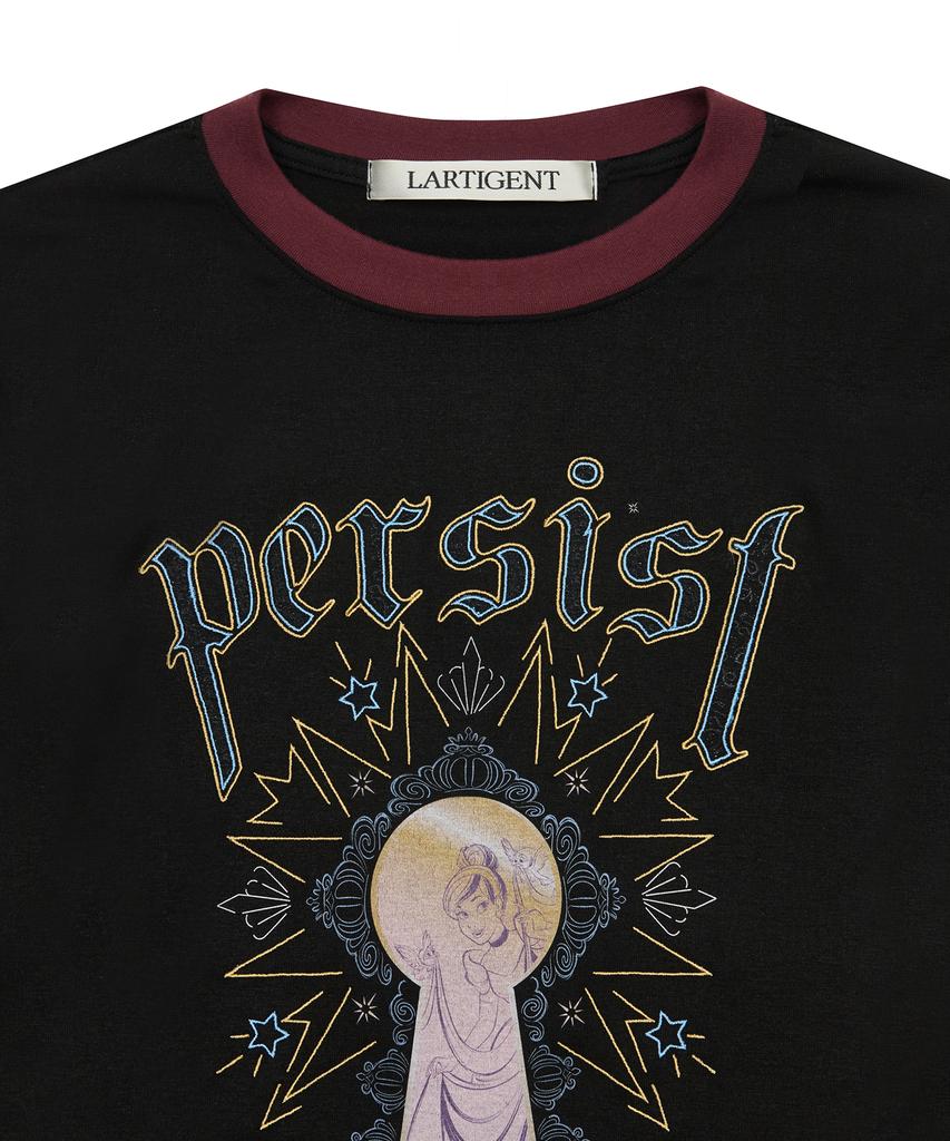 LARTIGENT [Disney] Cinderella_Layered T-Shirt(Black)