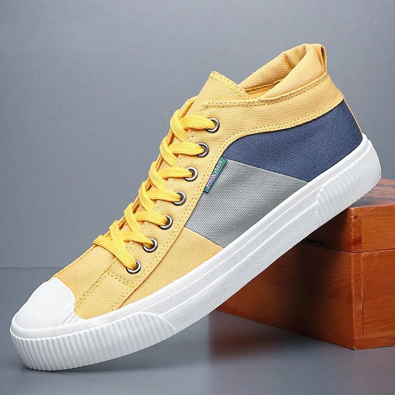 

Мужские модные кроссовки, повседневная обувь из парусины, дышащая мужская обувь, офисная обувь большого размера, обувь для вождения для мужчин 44 жёлтый