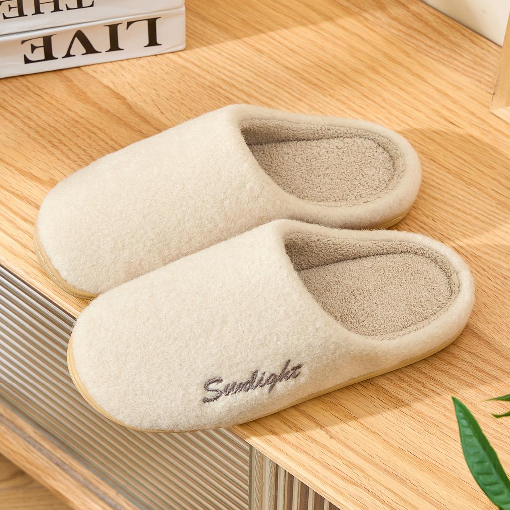 Premium Retro Plaid Cotton Slippers Autumn and Winter Indoor Home Thick Bottom Non-slip Silent Plush Warm Slippers