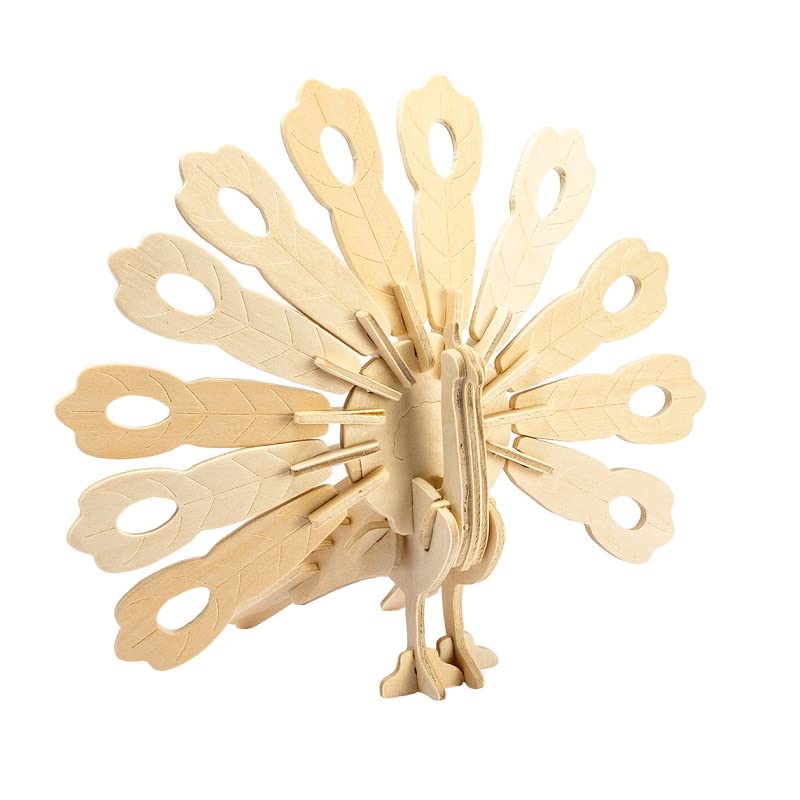 

Tsukurunsu® [Official Japanese sales/Japanese instruction manual included] Robotime 3D wood puzzle for children (peacock)