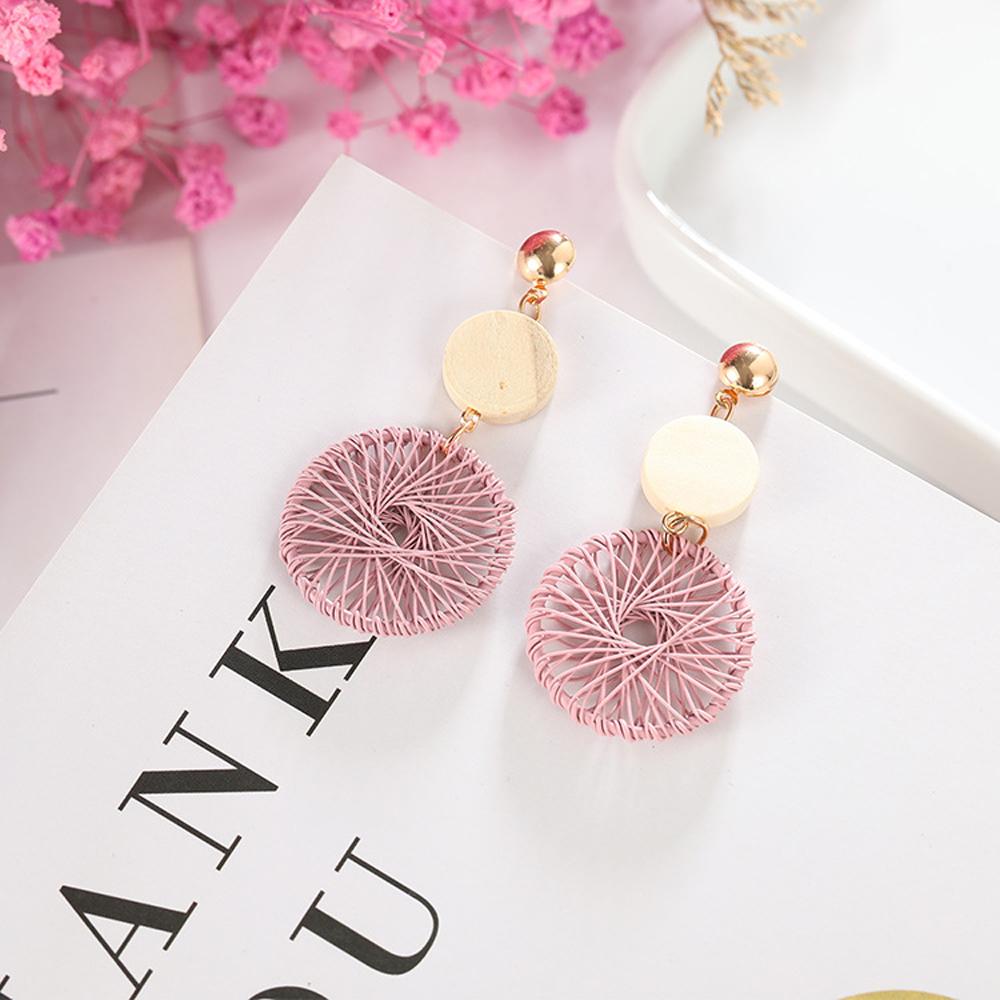 2025 New Korean Style Luxury Simple Big Round Hollow Mesh Drop Earrings for Women Fashion Jewelry Gifts