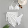 Set Bikini da Donna Bianco Sexy a Tre Pezzi - Supporto Minimo per il Seno, Costumi da Bagno alla Moda per Sorgenti Termali, Resort e Spiaggia
