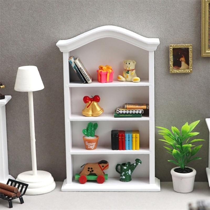 1/12 Puppenhaus Dekoration Miniatur Bücherregal Möbelmodell Realistisches Bücherregal für Spielszene Möbel Kinderpuppen Zubehör