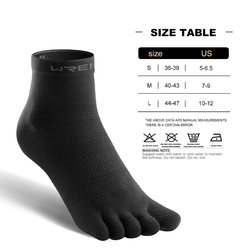 WRELS COOLMAX Quick-Dry Five Finger Socks Men Women Sweat Absorbing Socks Athletic Moisture Wicking Trail Running Sports Socks