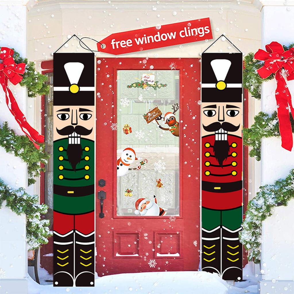 Nutcracker Merry Christmas Decorations Outdoor Xmas Decor Life Size Soldier Model Nutcracker Banners