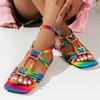 Premium Flat Slippers Summer French Temperament Square Head Sandals