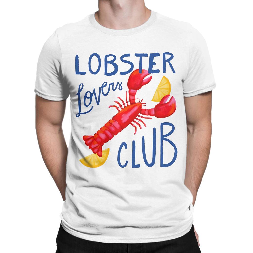 Unisex Unisexs Tshirt Lobster Lovers Club Funny Cotton Tee Shirt Short Sleeve T Shirts Crew Neck Clothes Big Size