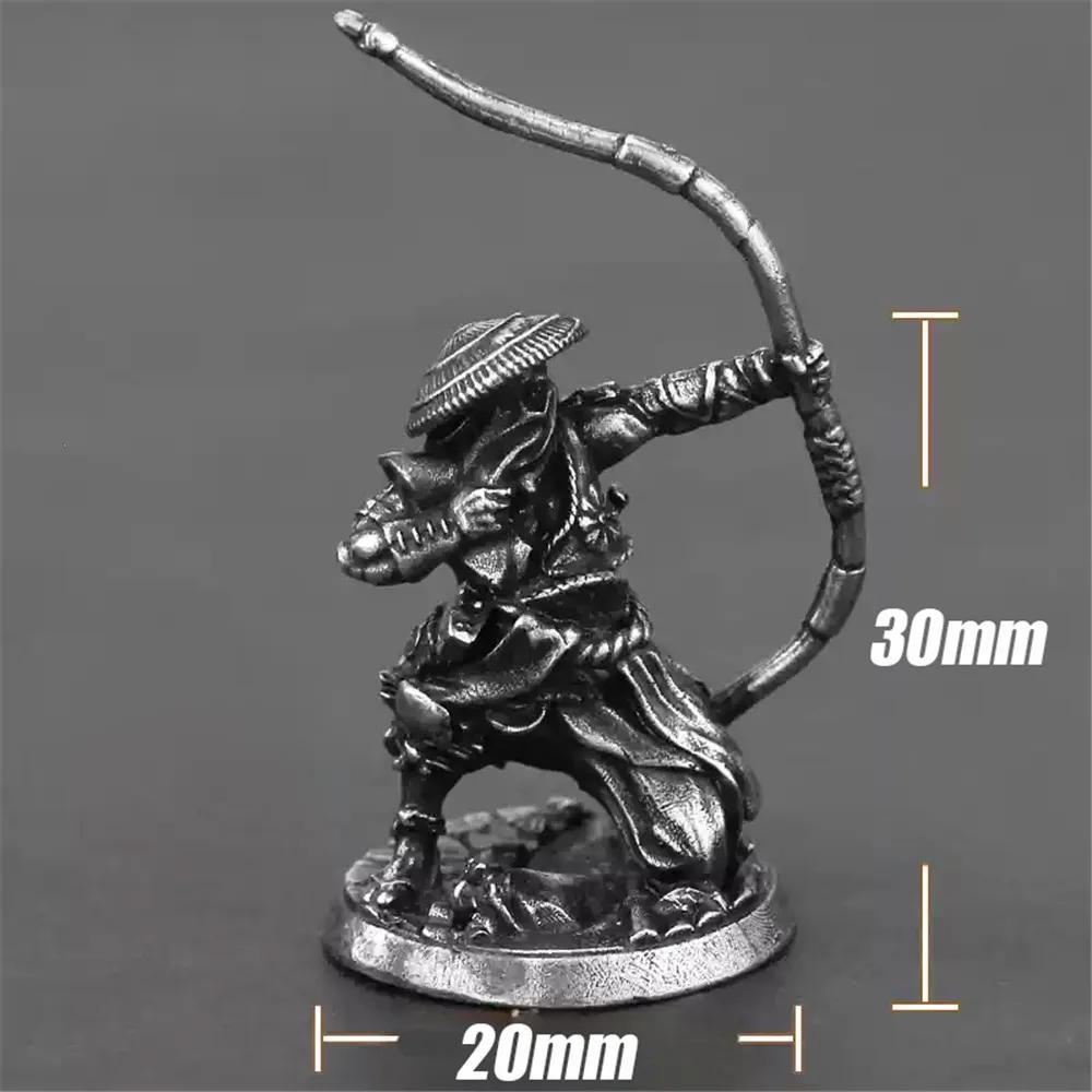 Copper Japanese Shogunate Samurai Soldiers Figurines Vintage Metal Solidiers Model Statues Home Decoration Desktop Ornaments