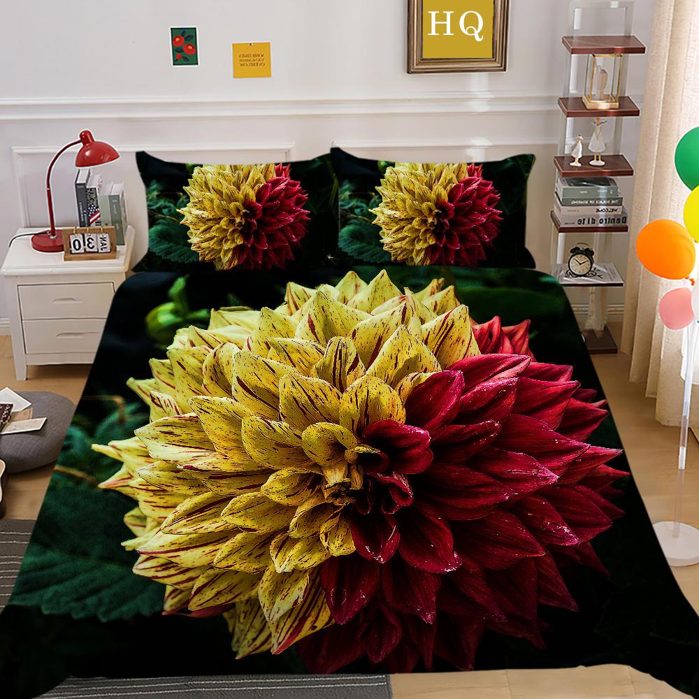 Blumen Bedruckter Bettwäschebezug Twin Size Polyester Tagesdecken Frau Luxus Hochwertige Heimbettwäsche