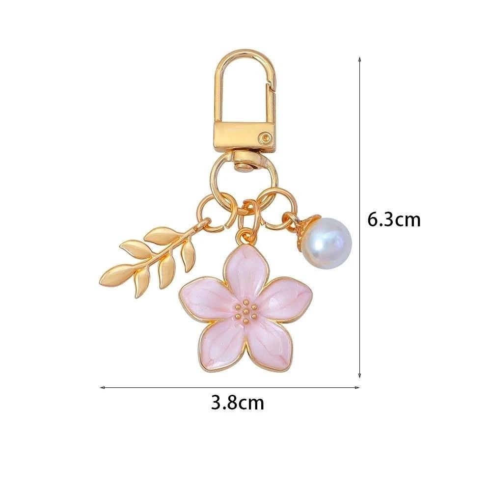 3D Flower Ball Flower Keychain Enamel Flower Key Holder Romantic Key Ring Girls Women