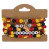 Beaded Stretch Bracelet Set with Flag and Letter Accents for Sports Events National Celebrations and Everyday Wear
