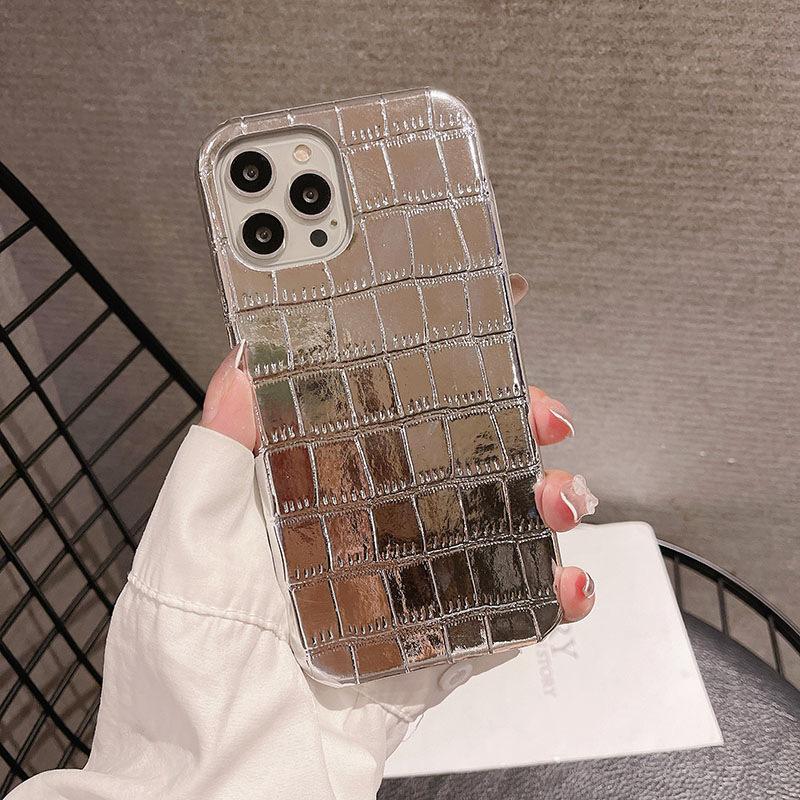 Creative IPhone14 Half-bag 13 Anti-drop 12 Crocodile Pattern Leather Case Suitable for Apple 15promax Phone Case