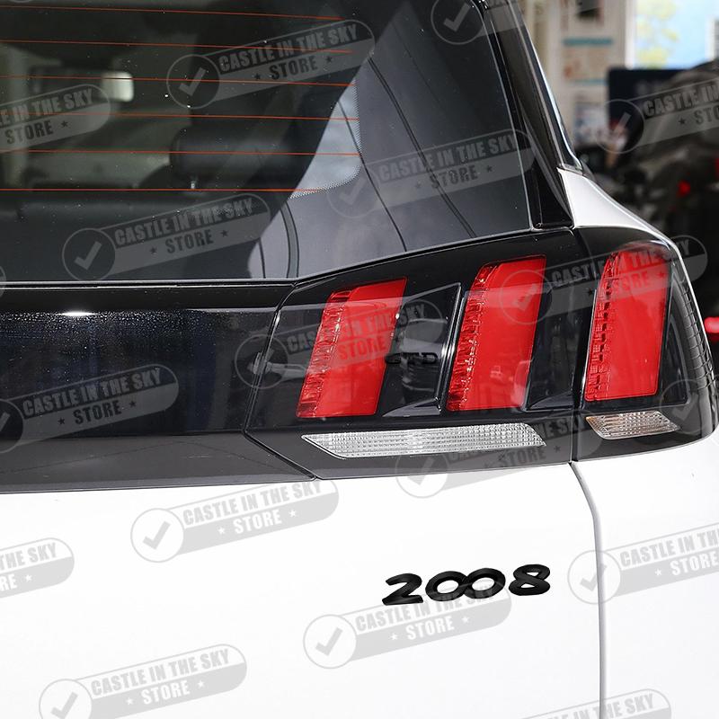 3D For Peugeot 107 207 206 208 301 307 408 407 308 2008 5008 3008 508 Glossy Black Car Sticker Emblem Metal Rear Badge Decal MM35