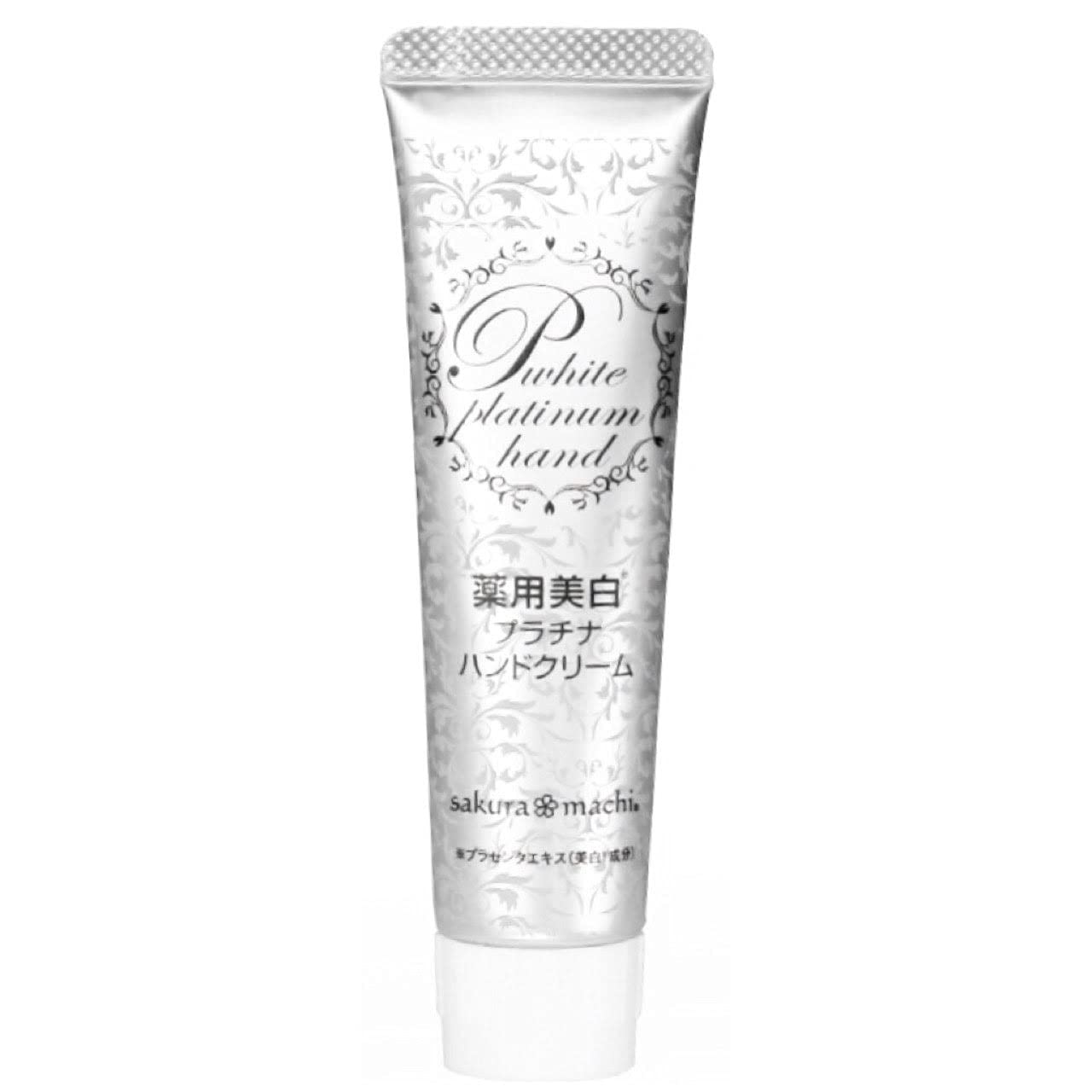 

Sakuramachi Medicated Whitening Platinum Hand Cream 30g Care Hand Reduces Dark Spots and Dark Instantly Whitens Prevents Hand Roughness and Dryness