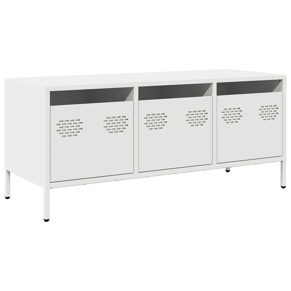 Vidaxl TV Cabinet, White, 101.5X39X43.5 Cm, Cold Rolled Steel