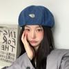 Korean Style Cloud Cowboy Cap Solid Color Denim Octagonal Hat Retro Denim Beret  Ladies
