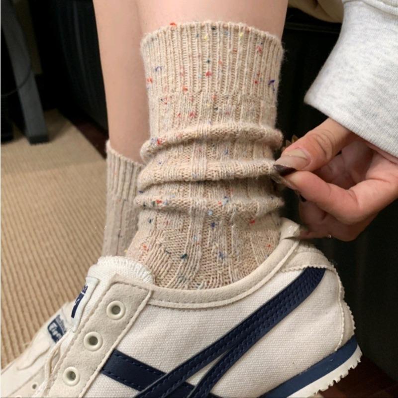 Winter Thickened Warm Yarn Wool Socks, Twisted Thread Mid-tube Pile Socks