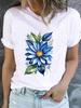 (Asian Size) Style Flower Trend 90s Casual Short Sleeve T Tee Top Clothing Shirt Women Printed Lady Fashion Female Graphic T-shirts