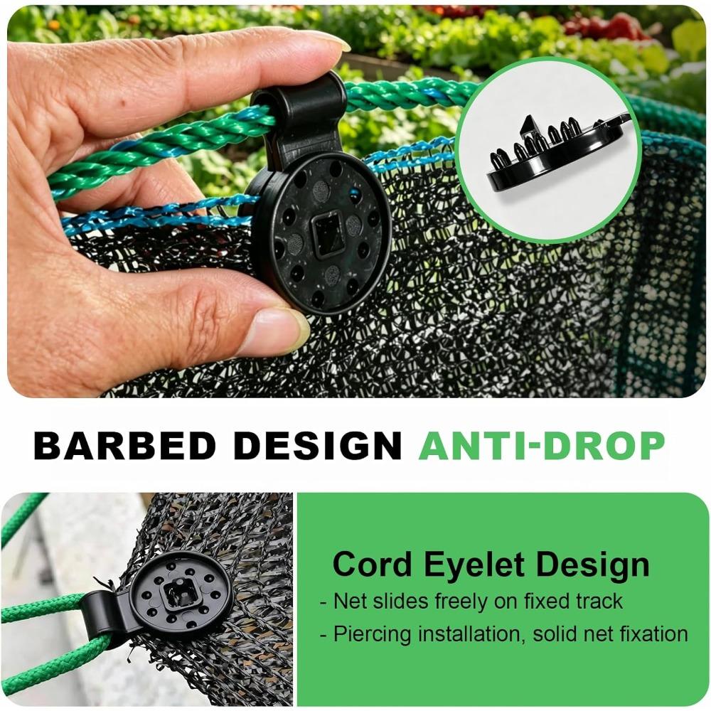 Shade Cloth Clips,2026 New Heavy Duty Round Plastic Lock Grip,Upgrade Windproof Fix Clamps(50Pcs)