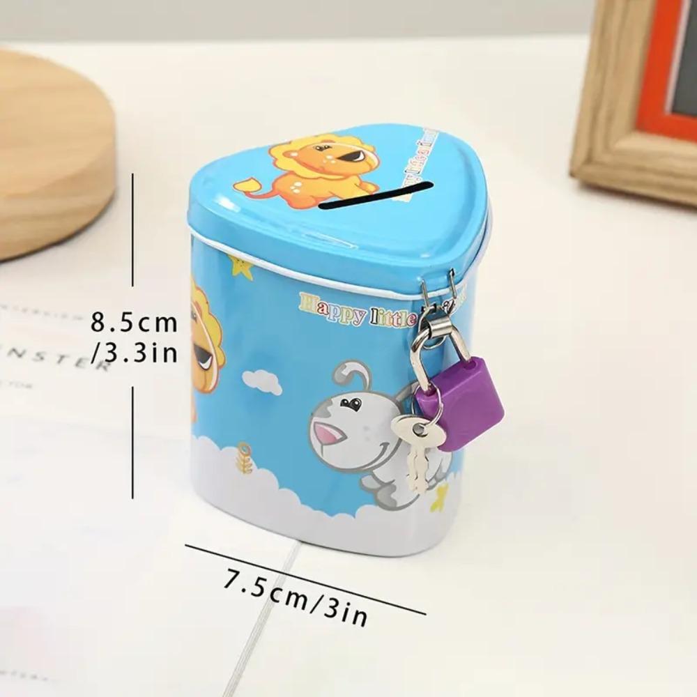 with Lock Heart Shaped Piggy Bank Cartoon Cartoon Children's Piggy Bank  Bedroom Decoration