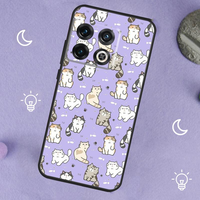 Funny Cat Collage Case For OnePlus 13T 10T 8T 10R 12R 13R 15 13 12 11 10 9 Nord 5 CE 2 3 4 Lite N20 N30 Cover
