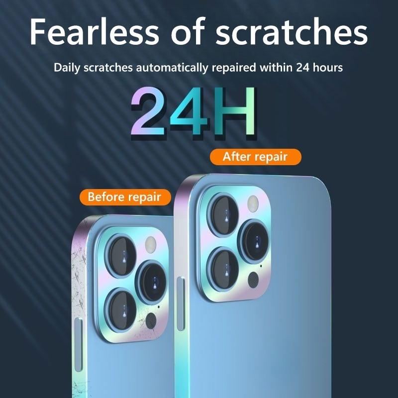 For iPhone 16 Pro Max 16e 15 Pro Max 14 Pro Max 13 Plus 13 Mini 12 Pro Max Glow In The Night Frame Sticker Film + Camera Lens Protection