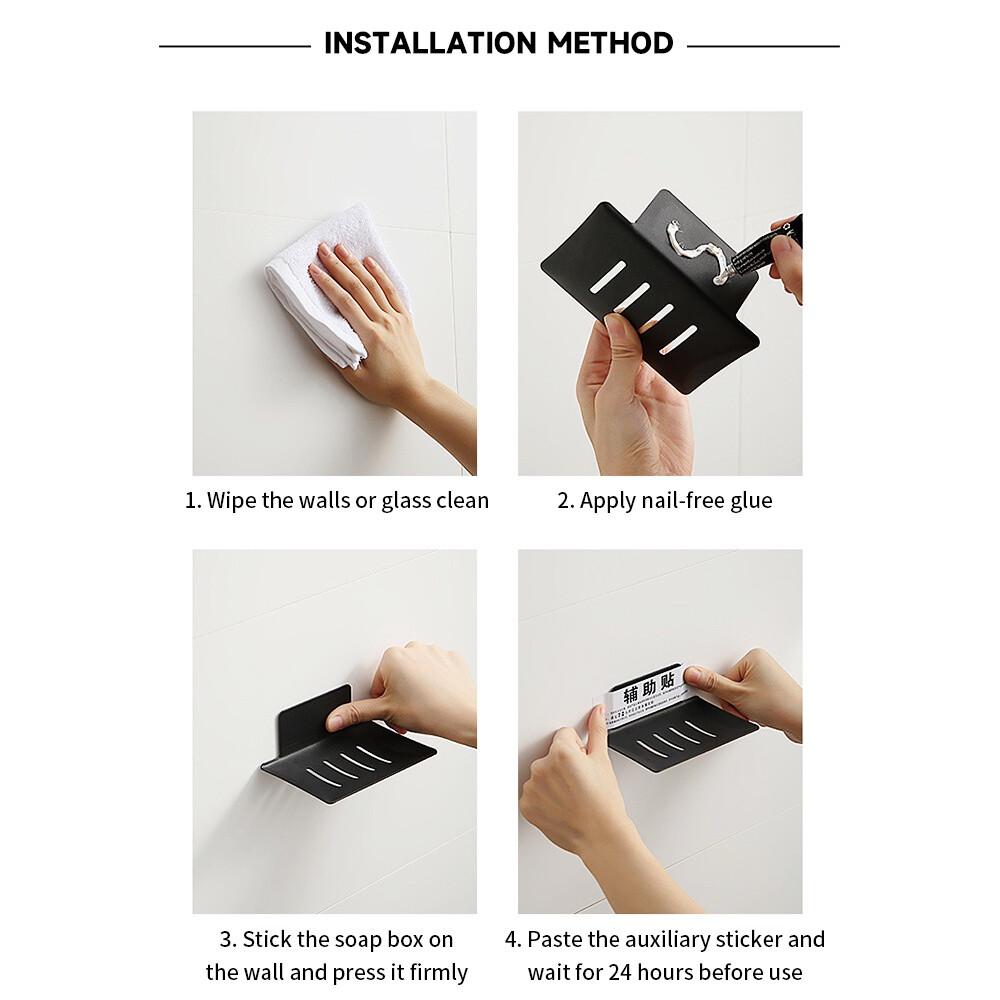 Bathroom Aluminum Alloy Holder Soap Dish with Drain Water Free-Punching Wall Mounted Soap Box Organizer Bathroom AccessoriesGood product