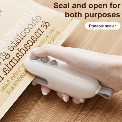 3-in-1 Magnetic Food Sealer Portable USB Rechargeable Snack Bag Sealer with Cutter Mini Heat Sealing Machine for Kitchen Travel