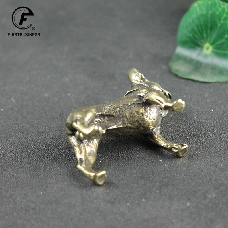 Copper Desk Ornaments Bulldog Miniatures Figurines Handmade Retro Brass Animal Pet Dog Statue Home Decorations Accessories Craft