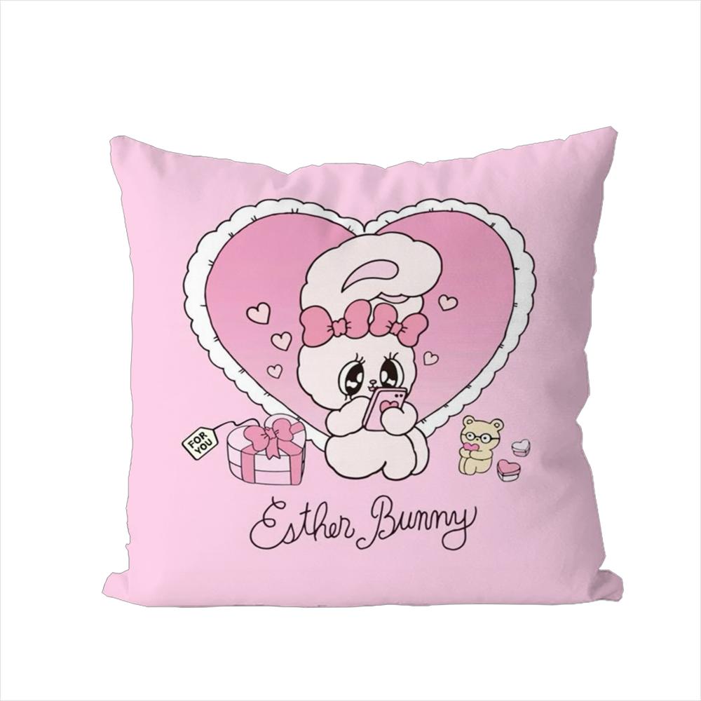 Cute EEsther Bunny Pillow Case For Car Sofa Decorative Home Doublesided Print Plush Square Throw Pillow Cushion Cover