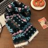 Wool Jacquard Knitted Scarf Printed Winter Wool Neckerchief Sweet Fair Isle Style Scarf  Autumn