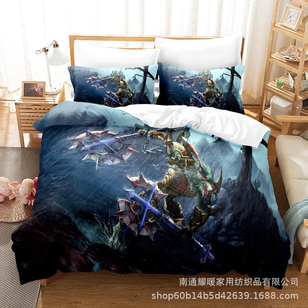 3D Digital Printing Bedding Four-Piece Set Three-Piece Set Warcraft Bed Sheet Quilt Pillow