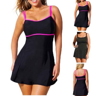 Women One Piece Swimdress with Adjustable Shoulder Straps and Skirted Bottom Designed for Comfortable Fit and Moderate Coverage Beachwear
