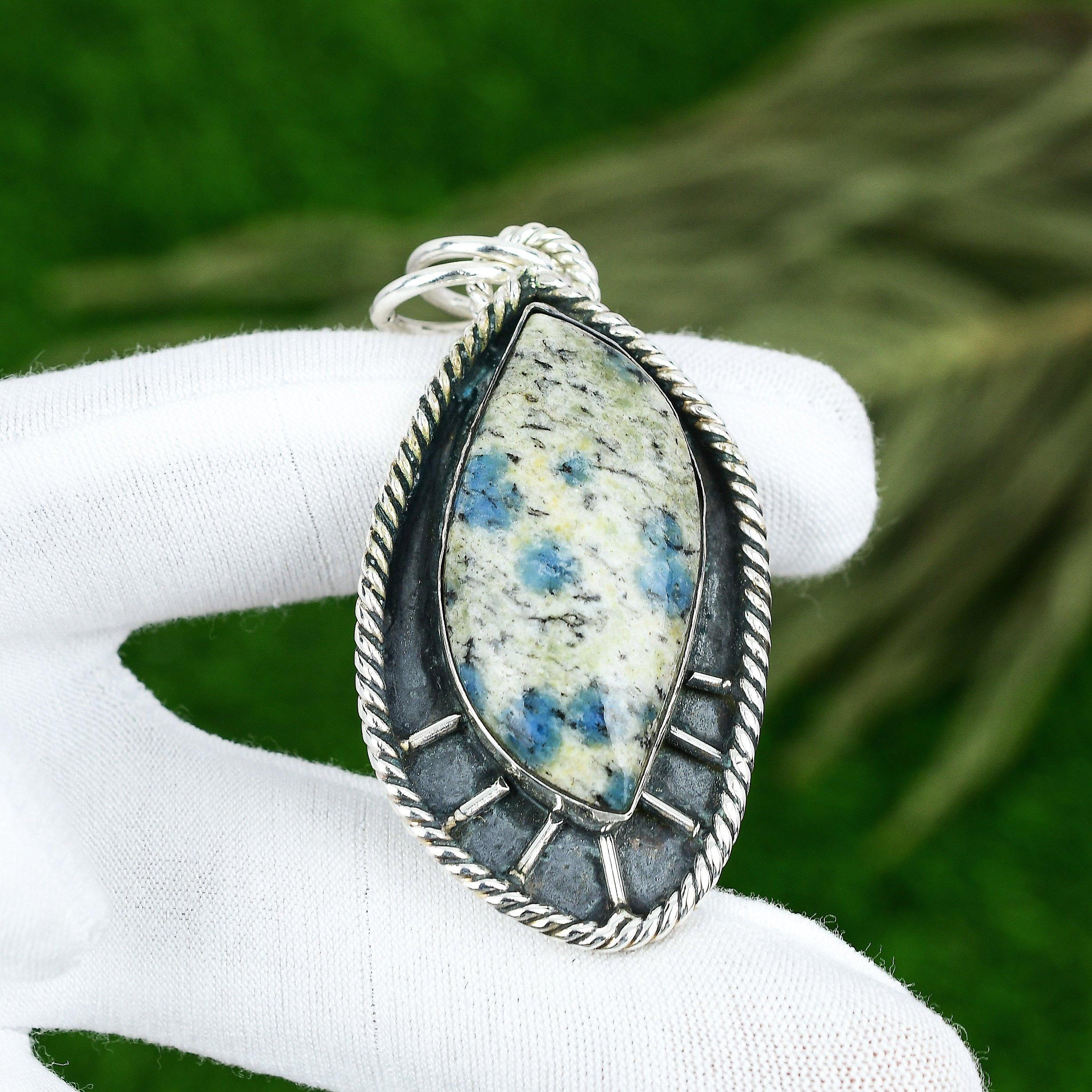 Sisters Day Deal Natural K2 Jasper 925 Sterling Silver Bezel Daughter Pendant