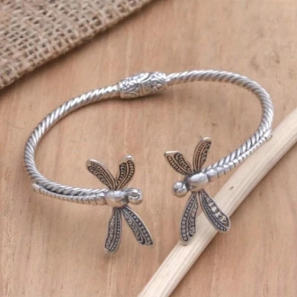 Ethnic Jewelry Dragonfly Bracelet Boho Metal Bangles Fashion Open Bracelet  Women