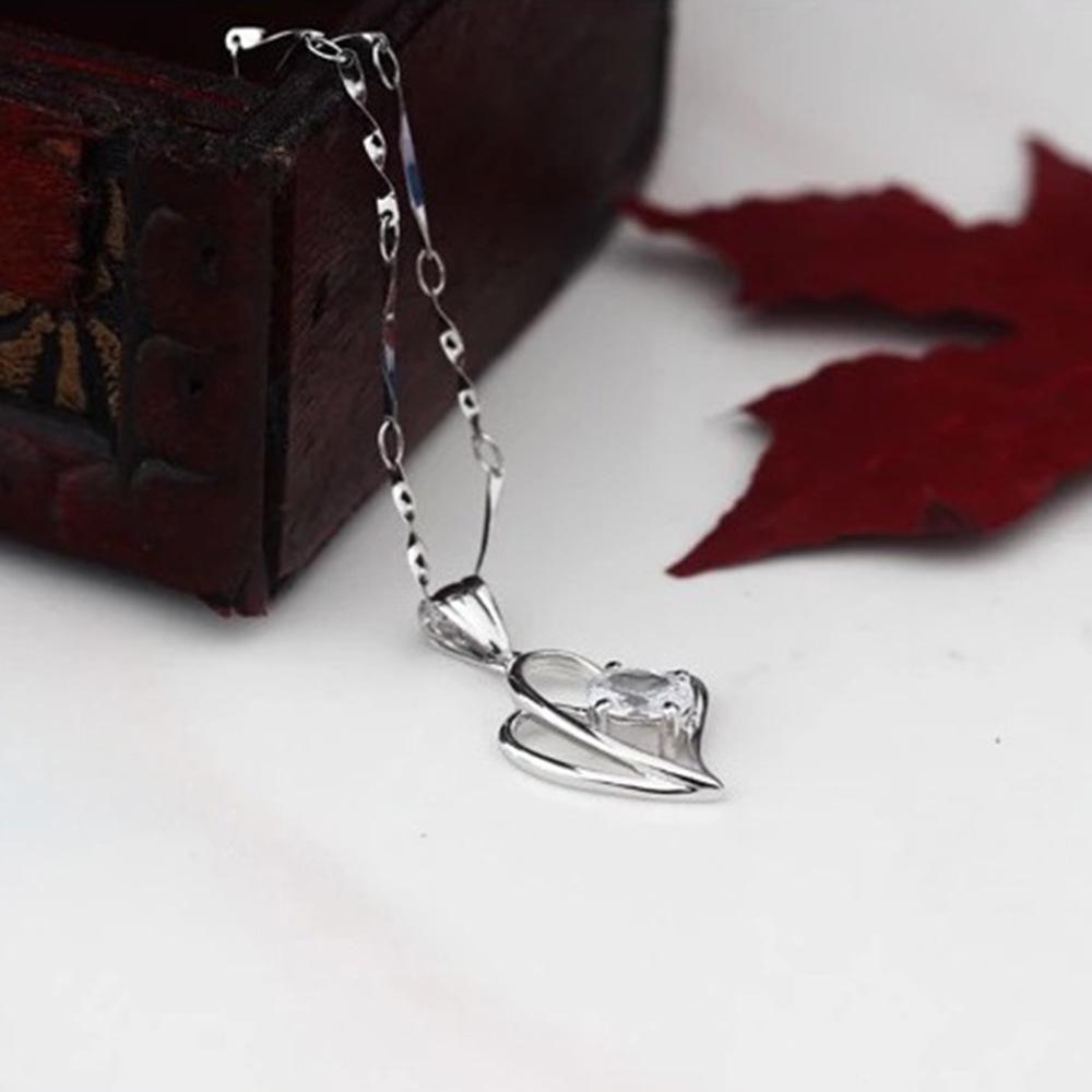Weihua Korean-Style Heart-Shaped Silver-Plated Women's Necklace Pendant
