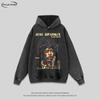 Oversized Hooded Sweatshirt Men Women Washed Vintage Streetwear Cotton Pullover Loose Fit Hip Hop Unisex Top