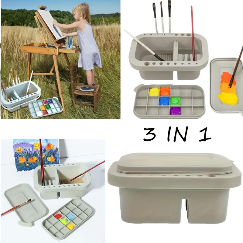 1 Pc Three-in-one Multi-functional Pen Wash Case, Can Be Used As a Color Palette, Paint Box, Easy To Use Art Tool Set