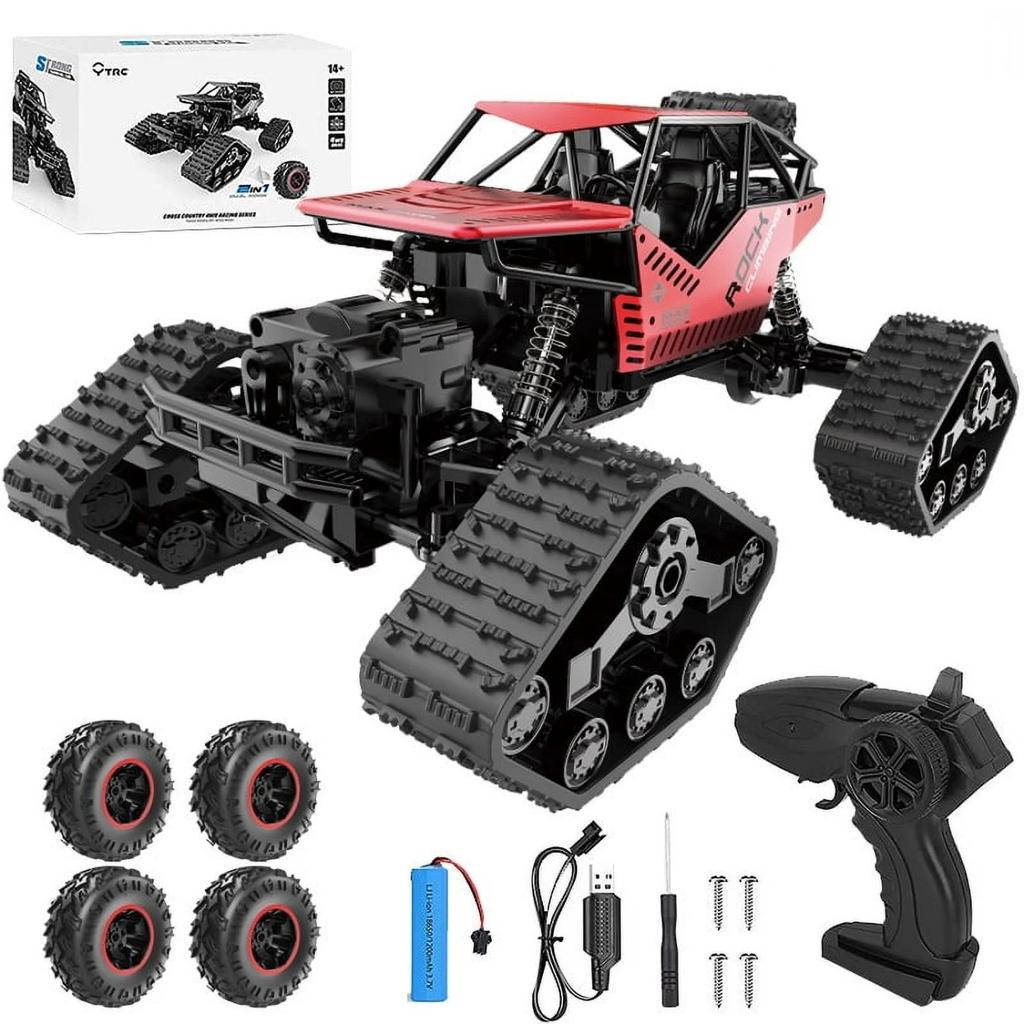 2 In 1 Rc Cars Remote Control Car 1:14,25 Mph 40 Km/h,4wd Trucks(red)