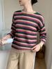 2025 Women's Loose Cashmere Stripe Sweater, Round Neck Knitwear for Autumn/Winter