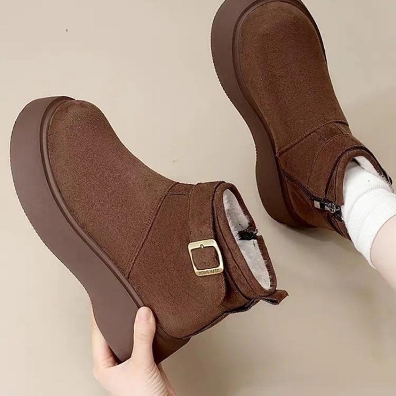 

Snow Boots - New Women s Vintage Style Versatile Shoes, Heightening Shoes, Short Boots 40 темно-коричневого кольору