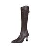 But knee boots women's high heels small medium tube high heels thin heels pointed autumn and winter thin elastic boots