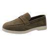 Fashion New Round Head Suede Flat Bottom Light Mouth Single Shoes, Women's Low-top Solid Color Lazy Loafers