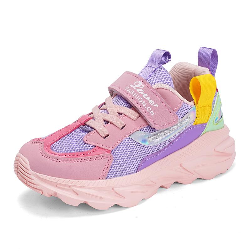 Fashion Girls' Running Shoes, Breathable Mesh, Soft and Comfortable Children's Sports Shoes, Outdoor Fashionable and Casual Running Shoe