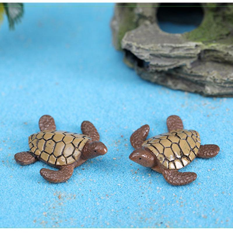 5ks Mini Mořská želva Model Akvária Ornamenty Pryskyřičné figurky Miniatury Rybí akvária Příslušenství Živé terárium Krajina Dekorace