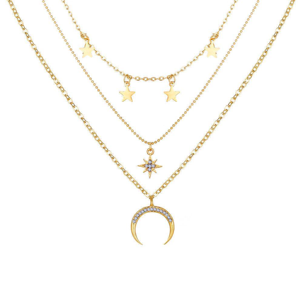 617 Low Price Multilayer Chain Choker Fashion Shiny Women's Jewelry Trendy Zircon Pendant Necklaces for Women Female Party Gift