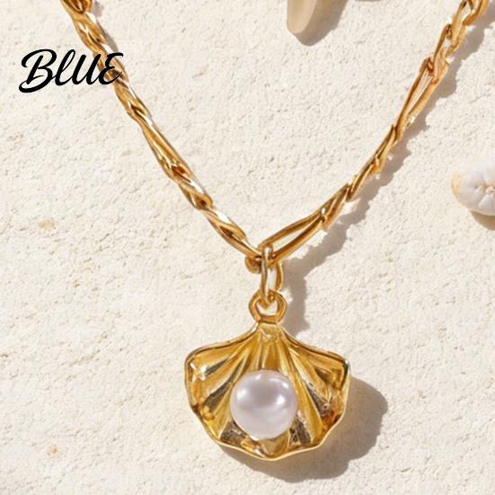 Dainty Necklace Bohemia Starfish Faux Pearl Lightweight Hypoallergenic Women Shell